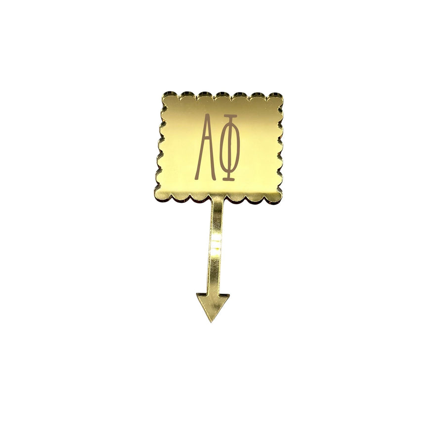 Alpha Phi Scallop Acrylic Cake/Cupcake & Floral Picks