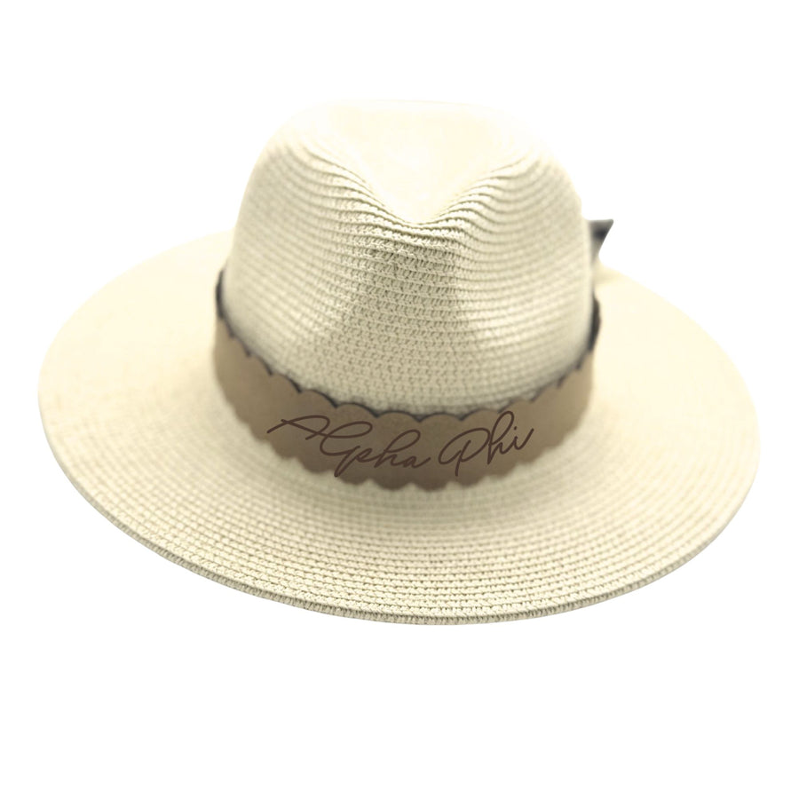Alpha Phi Scalloped Faux Suede and Satin Scarf Bands