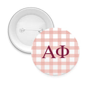 Sorority & Sorority Mom Greek Letter Gingham Buttons
