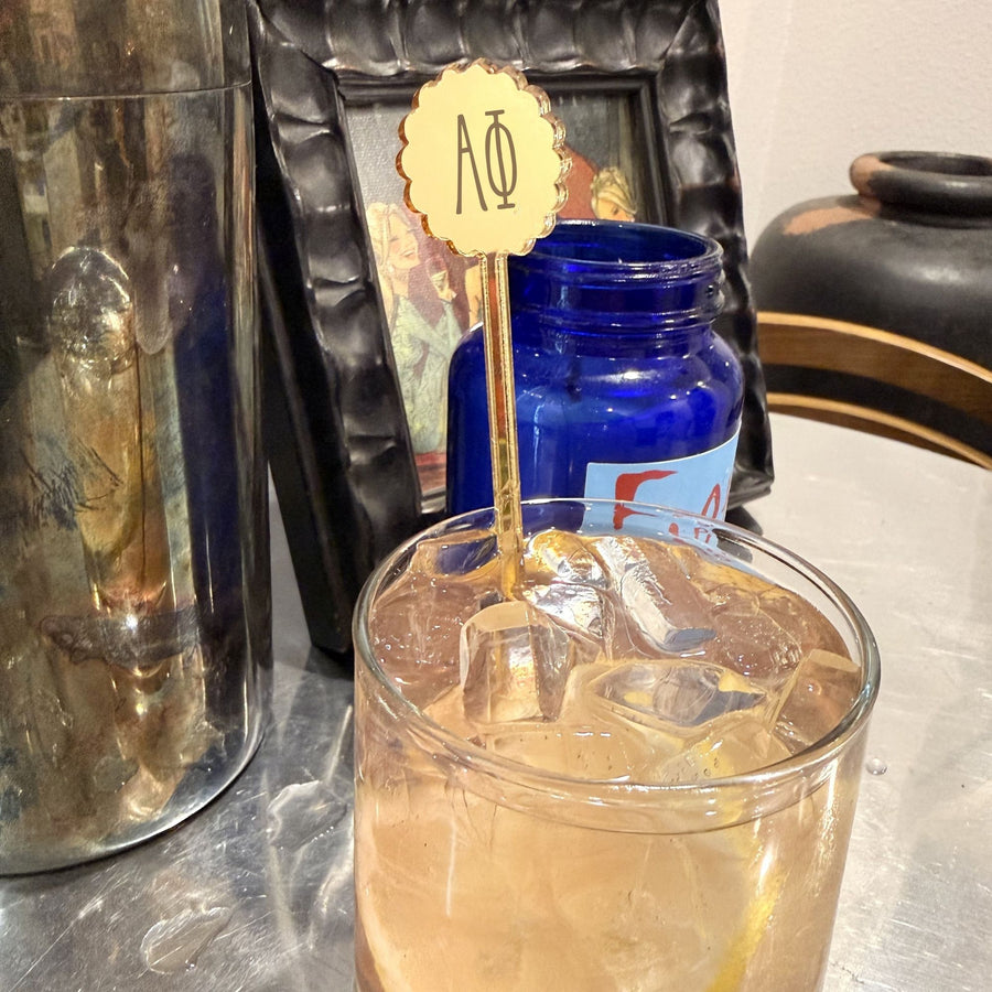 Alpha Phi Scallop Mirror Acrylic Stir Sticks