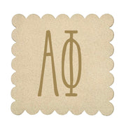 Alpha Phi Sorority Scalloped Faux Suede Coasters