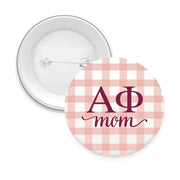 Sorority & Sorority Mom Greek Letter Gingham Buttons