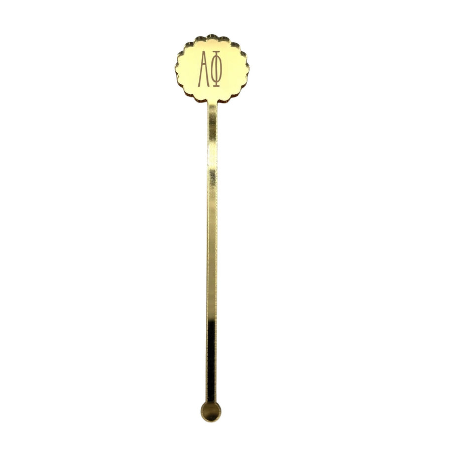 Alpha Phi Scallop Mirror Acrylic Stir Sticks