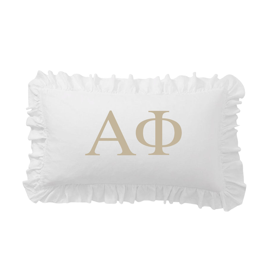 Alpha Phi Greek Letter Scalloped Pillow Covers