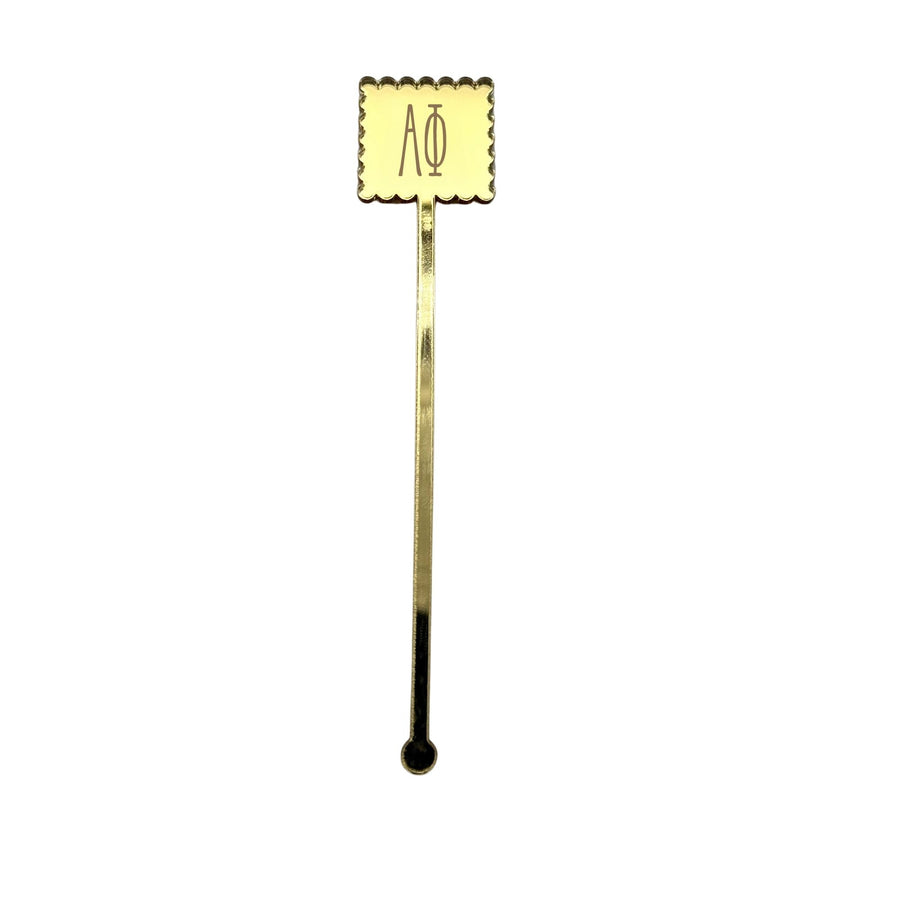 Alpha Phi Scallop Mirror Acrylic Stir Sticks