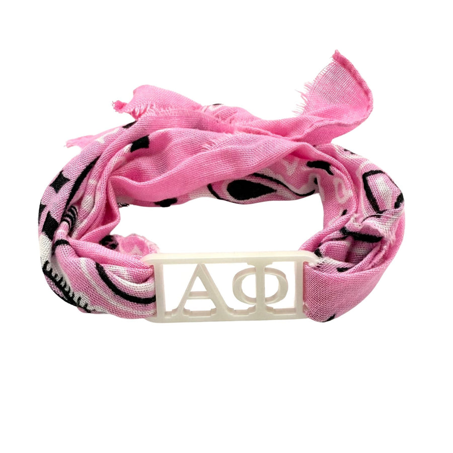 Sorority Bandana Wrap with Greek Letter Acrylic Slide