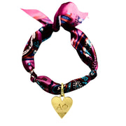 Alpha Phi- Scarf Necklace with Engraved Heart Charm