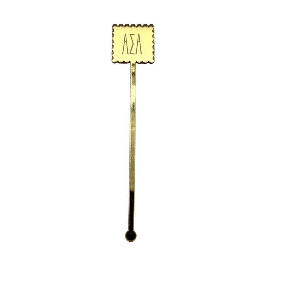 Sorority Scallop Mirror Acrylic Stir Sticks