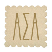 Sorority Scalloped Faux Suede Coasters