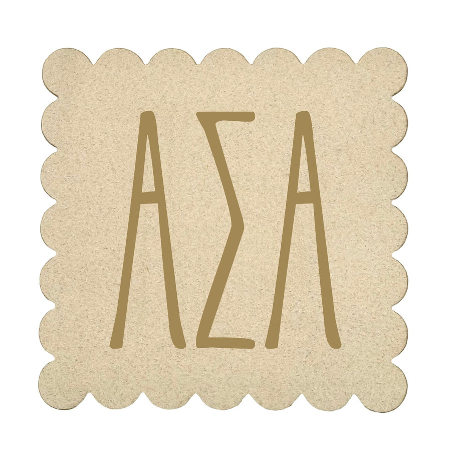 Sorority Scalloped Faux Suede Coasters