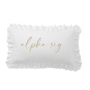 Sorority Script Nickname Scalloped Ruffle Pillow Cover