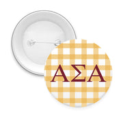 Sorority & Sorority Mom Greek Letter Gingham Buttons