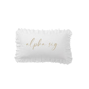Sorority Script Nickname Scalloped Ruffle Pillow Cover