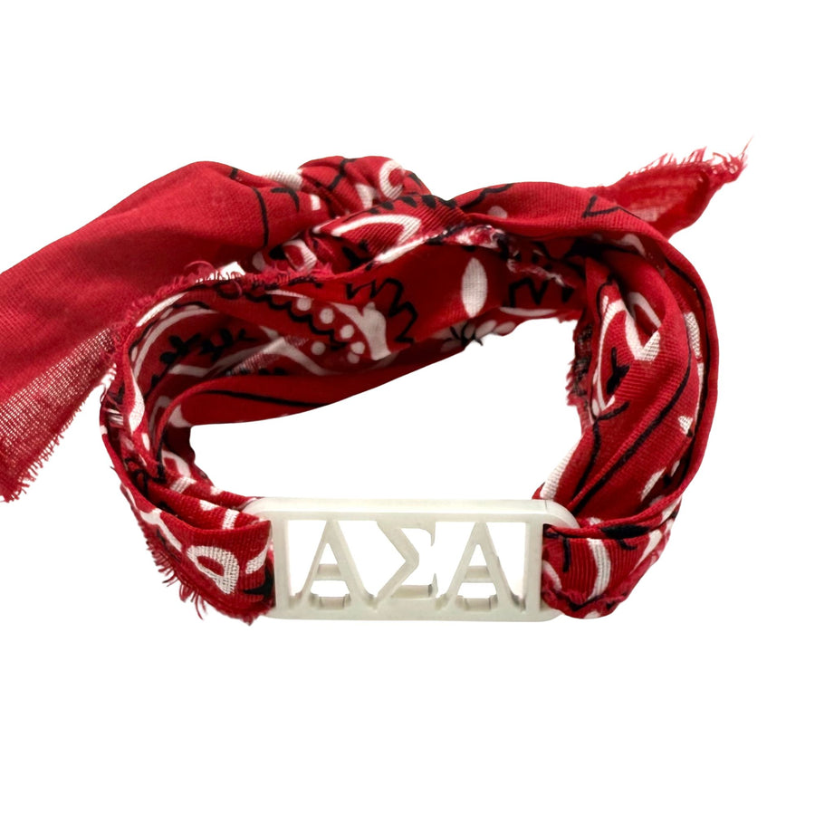 Alpha Sigma Alpha - Bandana Wrap w/ Metallic Acrylic Slide