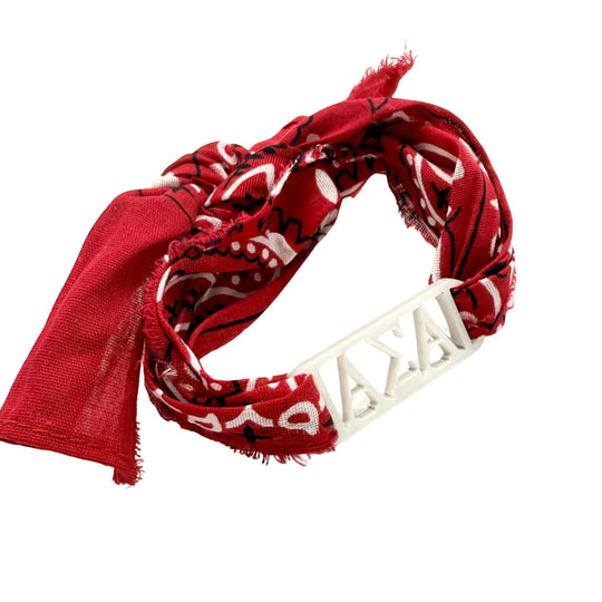 Alpha Sigma Alpha - Bandana Wrap w/ Metallic Acrylic Slide