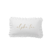 Sorority Script Nickname Scalloped Ruffle Pillow Cover