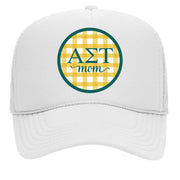 Sorority & Sorority Mom Greek Letter Hats with Gingham Design in Sorority Colors
