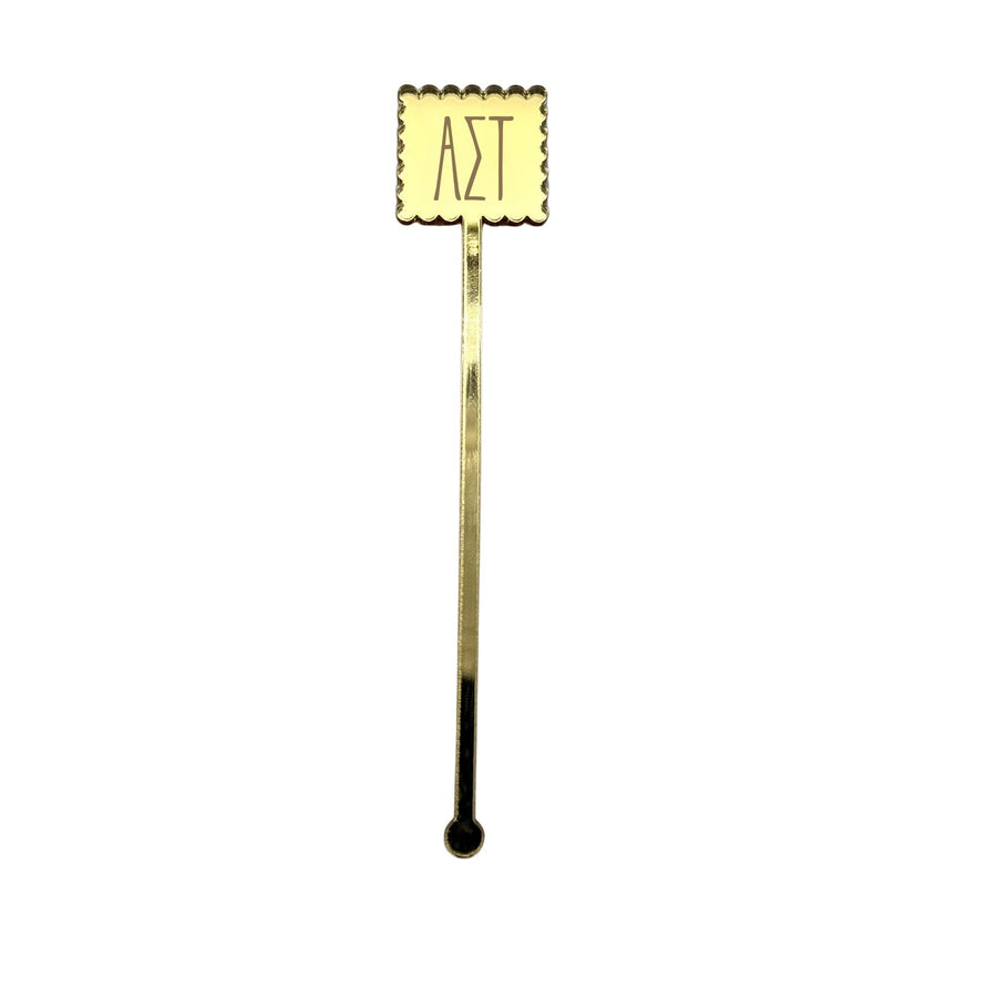Sorority Scallop Mirror Acrylic Stir Sticks