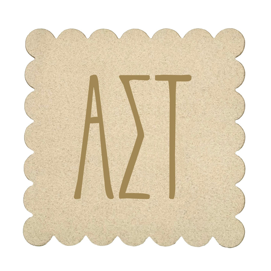 Sorority Scalloped Faux Suede Coasters