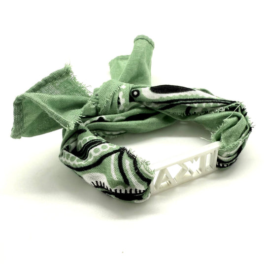 Alpha Sigma Tau - Bandana Wrap w/ Metallic Acrylic Slide