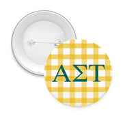 Sorority & Sorority Mom Greek Letter Gingham Buttons