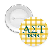 Sorority & Sorority Mom Greek Letter Gingham Buttons