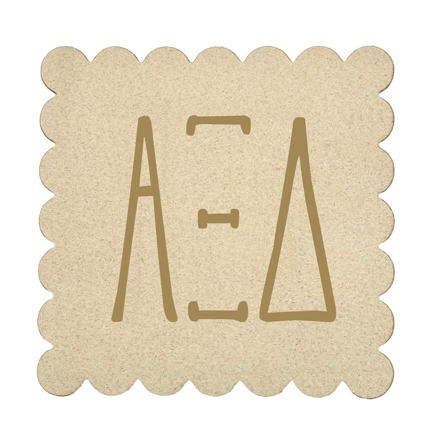 Sorority Scalloped Faux Suede Coasters
