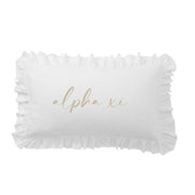 Sorority Script Nickname Scalloped Ruffle Pillow Cover