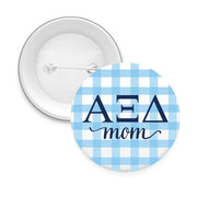 Sorority & Sorority Mom Greek Letter Gingham Buttons