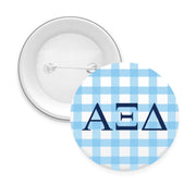 Sorority & Sorority Mom Greek Letter Gingham Buttons