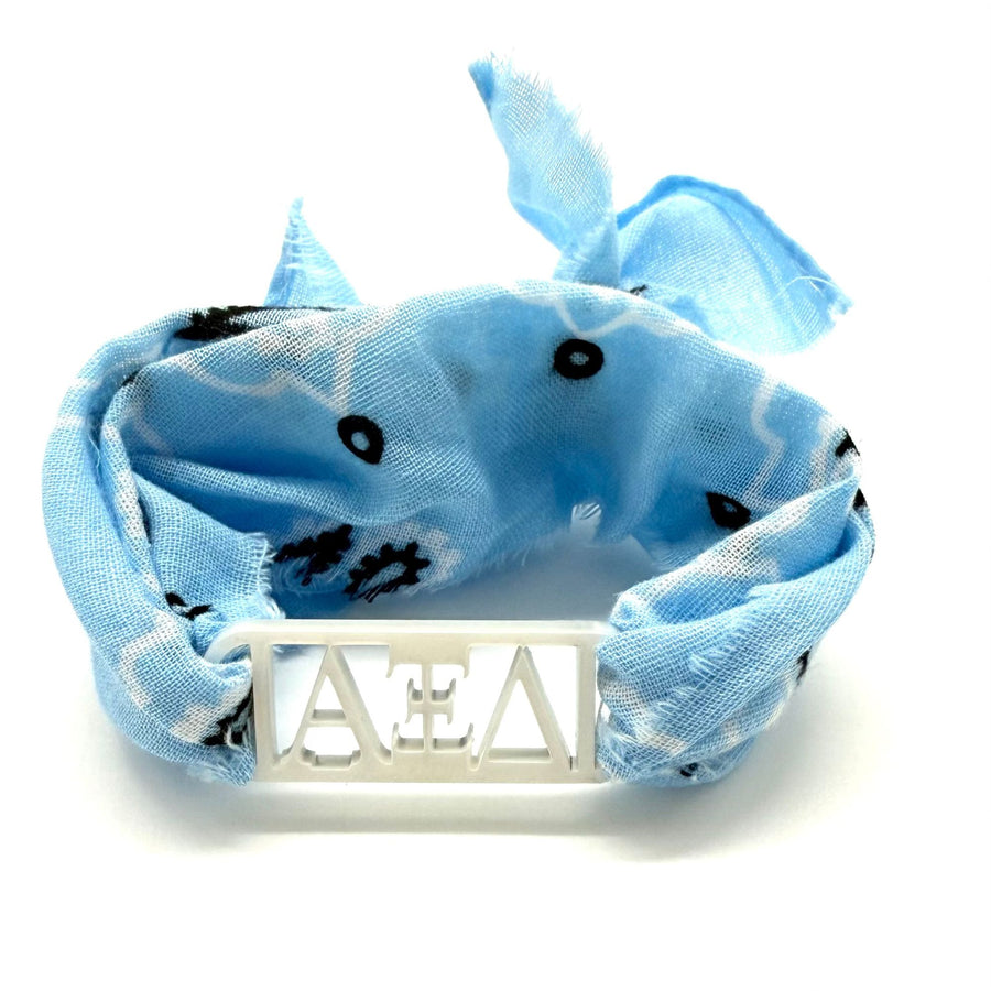 Alpha Xi Delta - Bandana Wrap w/ Metallic Acrylic Slide