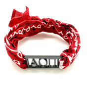 Alpha Omicron Pi - Bandana Wrap w/ Metallic Acrylic Slide