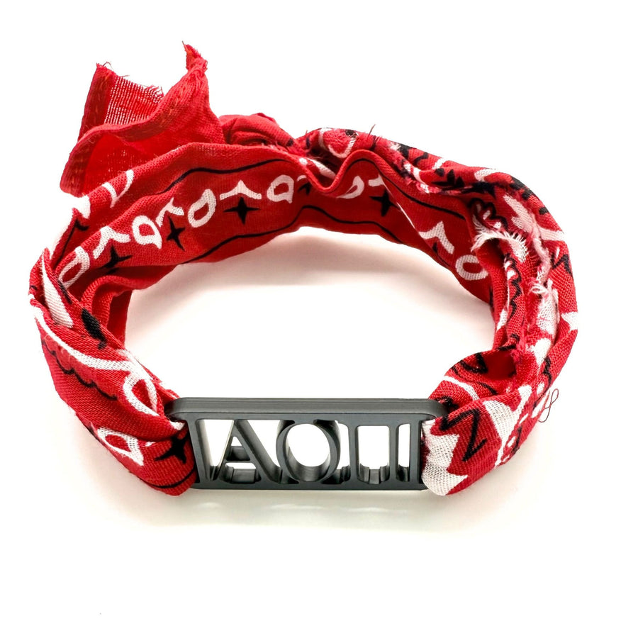 Alpha Omicron Pi - Bandana Wrap w/ Metallic Acrylic Slide