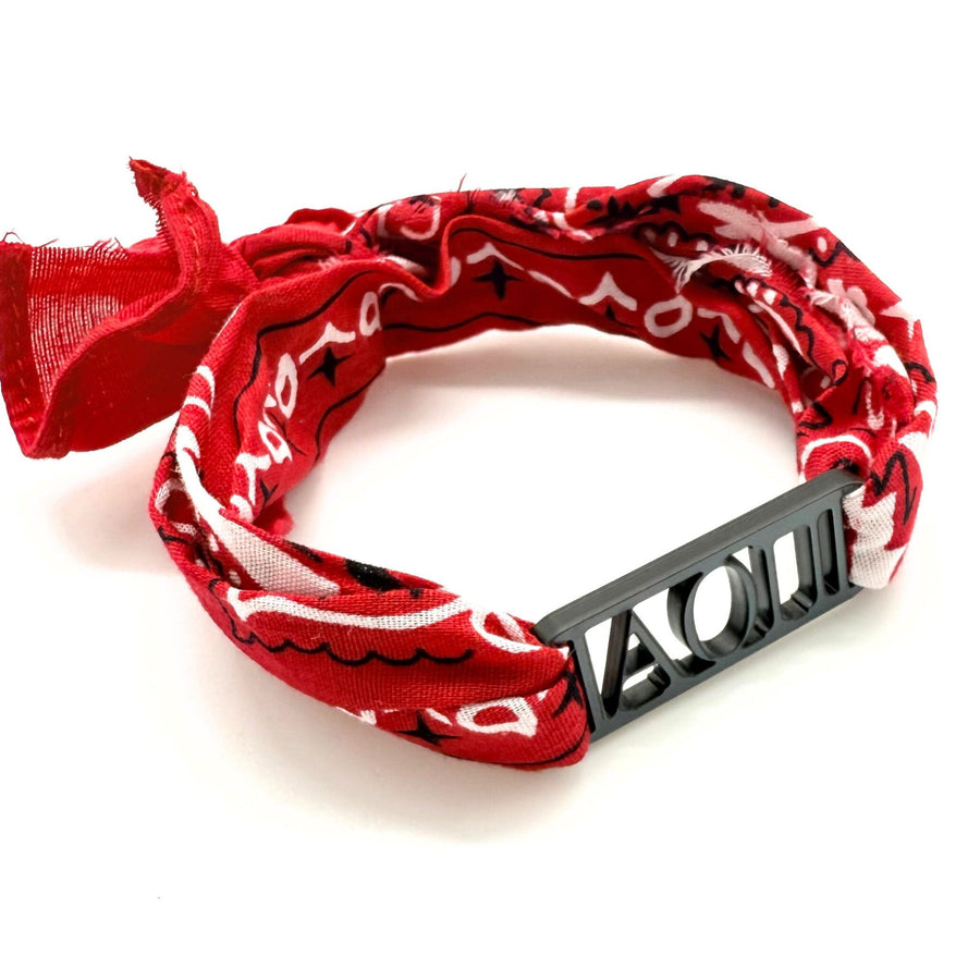Alpha Omicron Pi - Bandana Wrap w/ Metallic Acrylic Slide