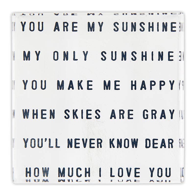 Face to Face Lucite Block - You Are My Sunshine