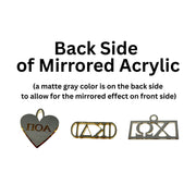 Sorority + Mom Engraved Acrylic Heart Charm