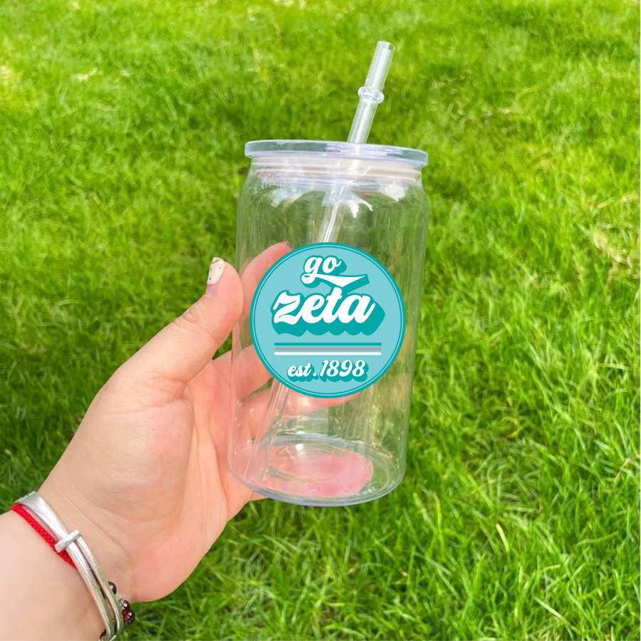 Zeta - Sorority Acrylic 16oz Lidded Cup w/ Straw - Go Design