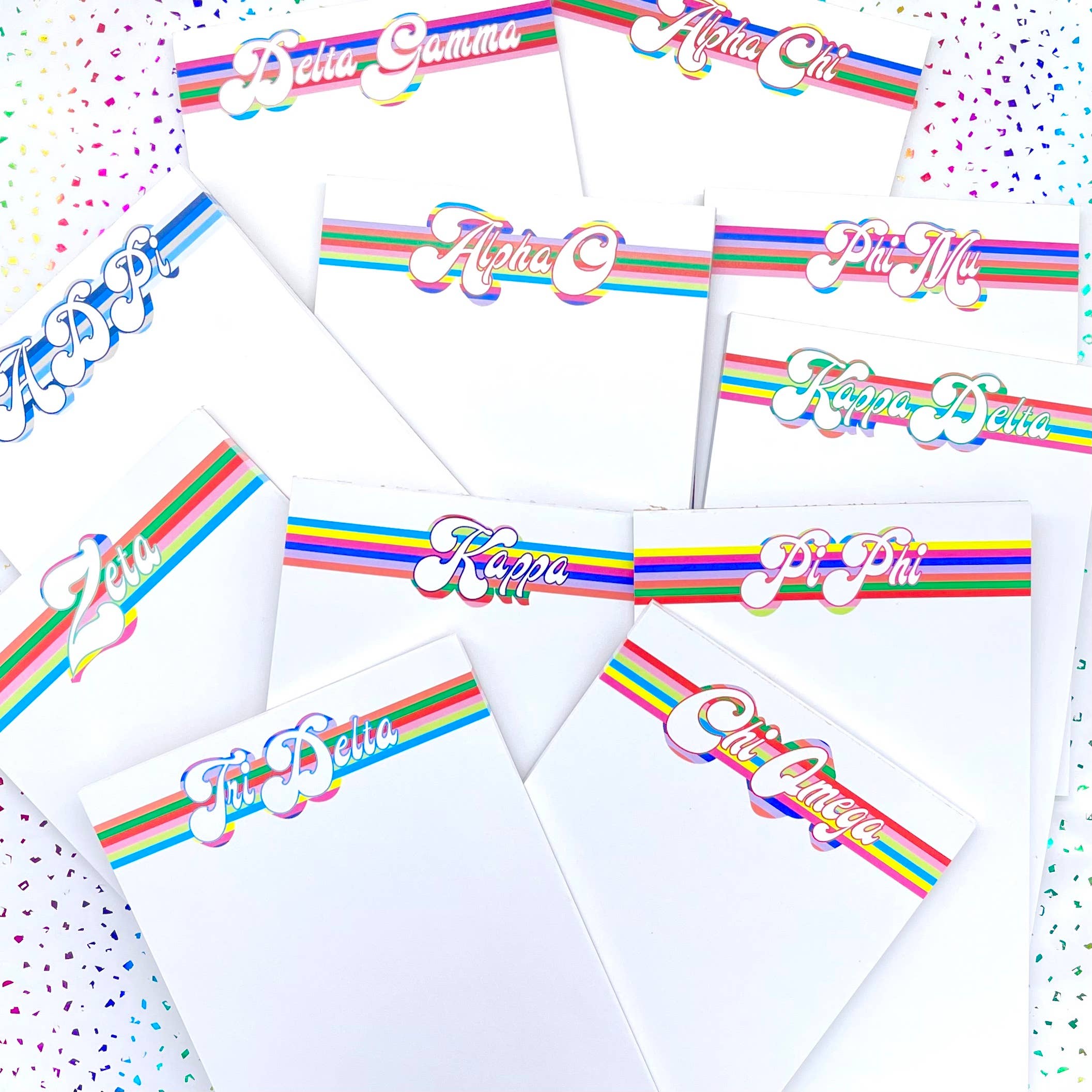 ADPi - Sorority Notepad - Retro Stripe Design
