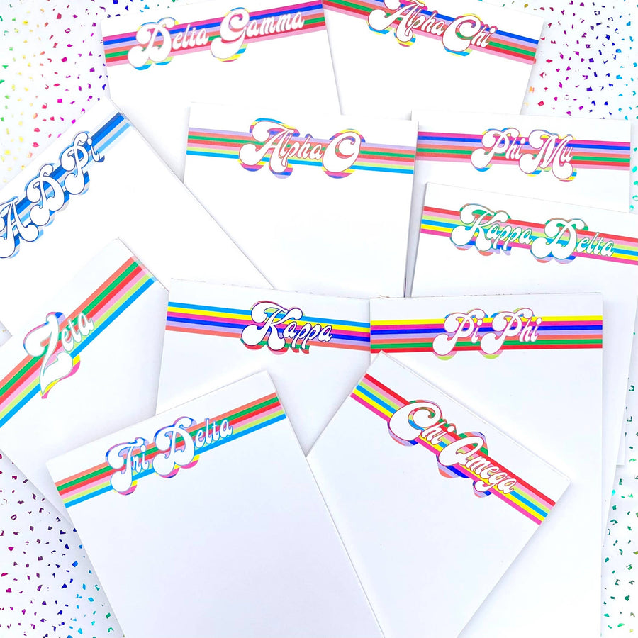 ADPi - Sorority Notepad - Retro Stripe Design