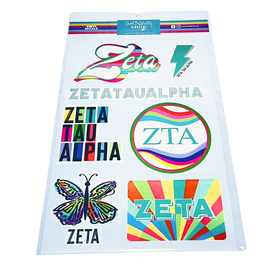 Zeta - Sorority Vinyl Decal Sheets