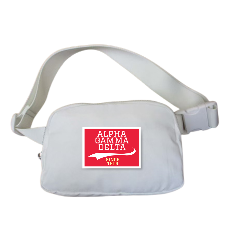 Alpha Gam - Sorority Belt Bag w/ Collegiate Patch