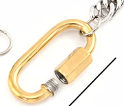 Carabiner  Stainless Steel Necklace Two Tone-opens