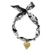 Sorority Scarf Necklace with Engraved Heart Charm