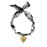 Sorority Scarf Necklace with Engraved Heart Charm