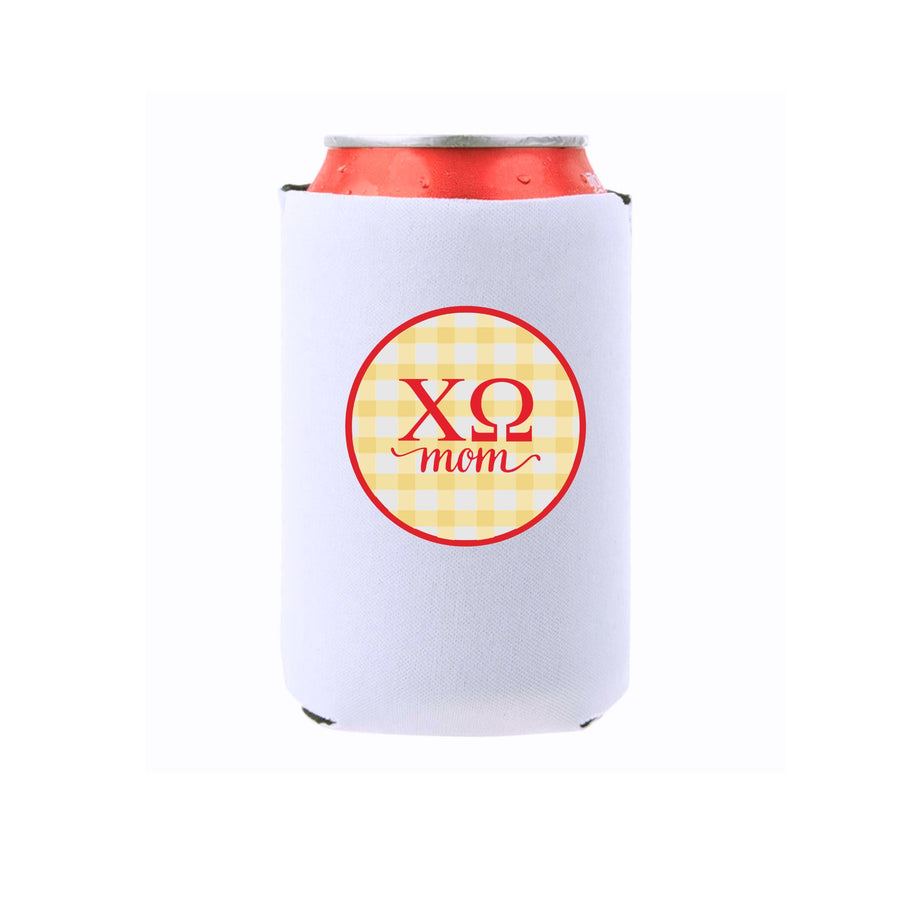 Chi Omega & Mom Can Coolers - Gingham Design