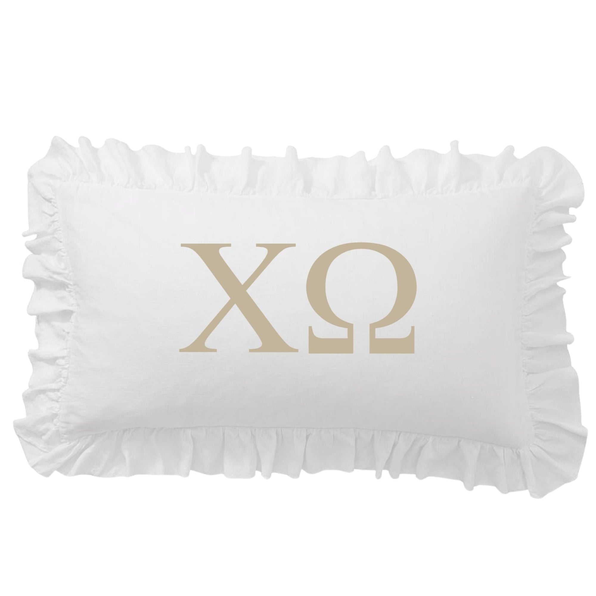 Chi Omega Greek Letter Scalloped Pillow Covers