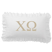 Chi Omega Greek Letter Scalloped Pillow Covers