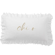 Chi Omega Script Nickname Scalloped Pillow Cover