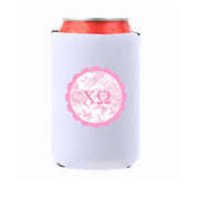 Chi Omega Peony Greek Letter Can Coolers