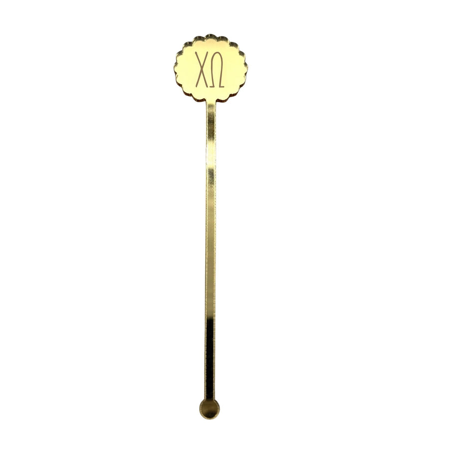 Chi Omega Scallop Mirror Acrylic Stir Sticks
